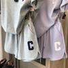 Bestselling Casual Letter Print Sportswear Set with Round Neck, Short Sleeves, and Drawstring Shorts - Perfect for Home or Outings
