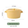 Ceramic Double-Handle Soup and Noodle Bowl with Lid