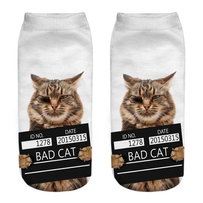 New 3D Print Funny Cute Cartoon Kitten Unisex Creative Colorful Multiple Cat Face Happy Low Ankle Socks For Women Dropship