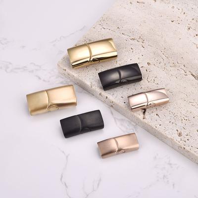 Fermoirs magnétiques en acier inoxydable pour cordon plat en cuir, connecteurs et boucles pour la création de bracelets et de bijoux (trous de 8 x 4 mm, 10 x 5 mm et 12 x 6 mm).