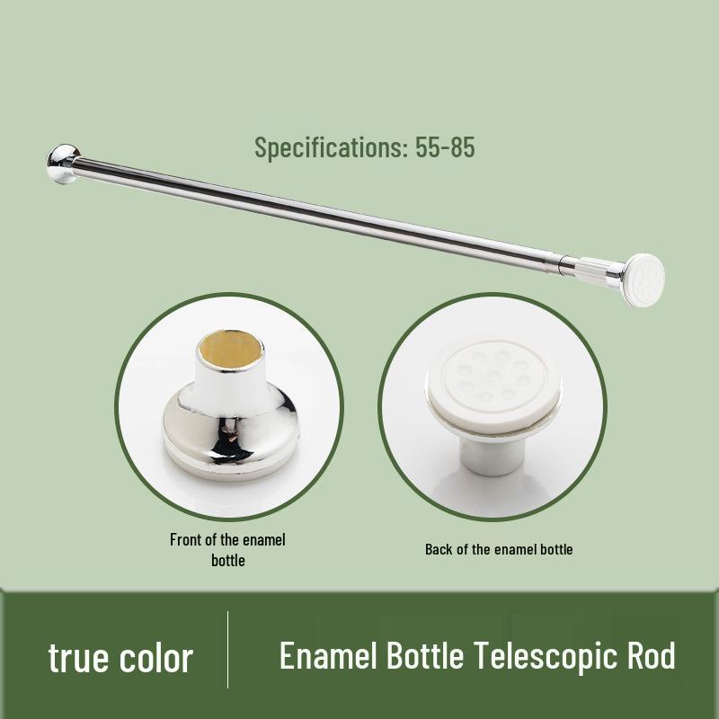 Adjustable No-Drill Universal Telescopic Shower Curtain Rod - Electroplated Enamel Finish