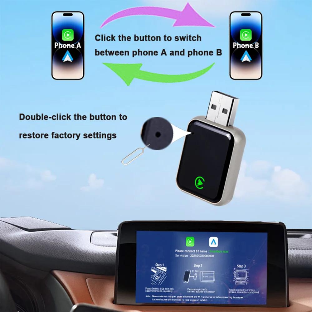NEW 2in1 Wireless CarPlay Adapter Android Auto AI Smart Box Car Intelligent Systems For VW Toyota Nissan Honda Ford Benz