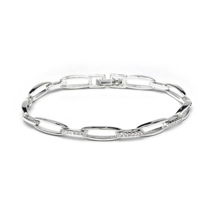 Bracelet - LUXENTER - Thylo - Brilliant Cubic Zirconia - Rhodium-Plated Finish 925 Sterling Silver - Length 18 Cm