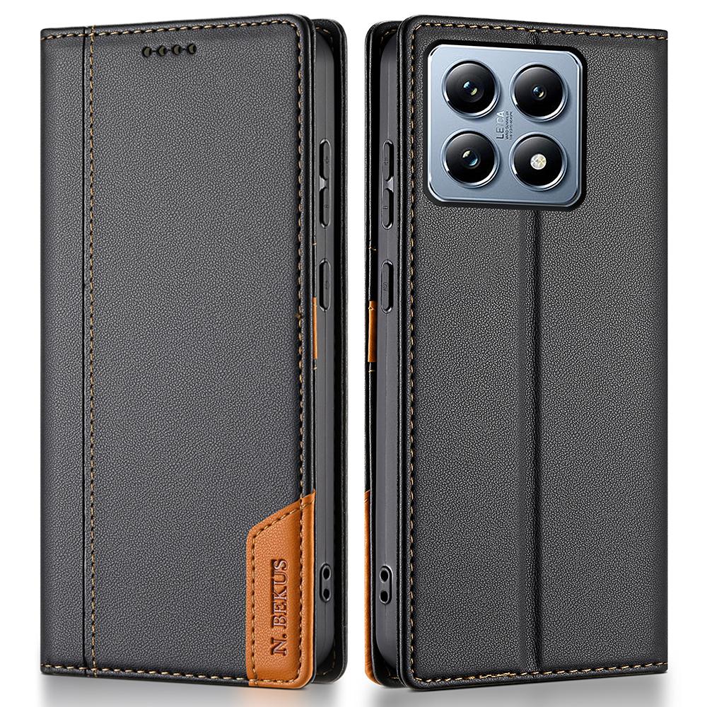 N.BEKUS P3 For Xiaomi 14T Case RFID Blocking Wallet Stand PU Leather Flip Phone Cover