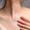 Japan And South Korea Winter Snowflake Design Necklace, Inlaid With Zircon Exquisite Pendant Women, Fashionable Christmas Jewelry