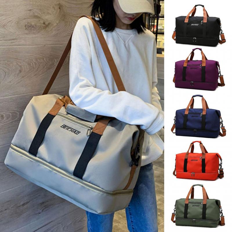 Duffle Bag Independent Shoe Holder Large Capacity Reusable Strong Load Bearing Multi-pocket Storage Splash-proof Dry Wet Outdoor Fitness Bag Travel