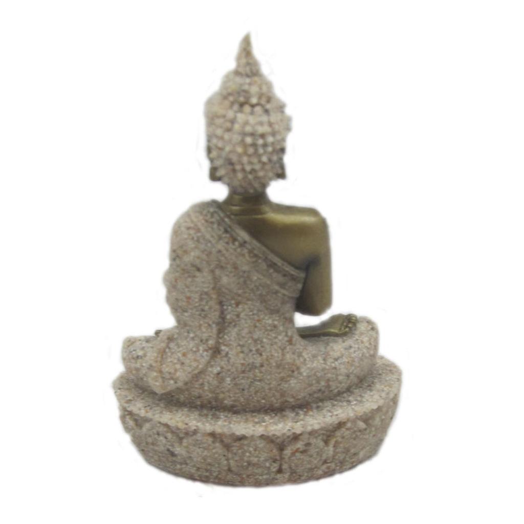 Die Sandstein-Meditations-Buddha-Statue-Skulptur, handgeschnitzte Figur