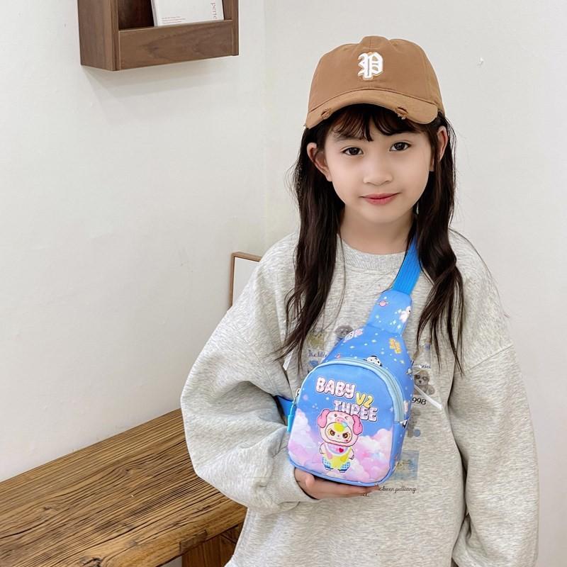 Baby Printed Three Children Shoulder Bag Outdoor Cartoon Crossbody Bag Chest