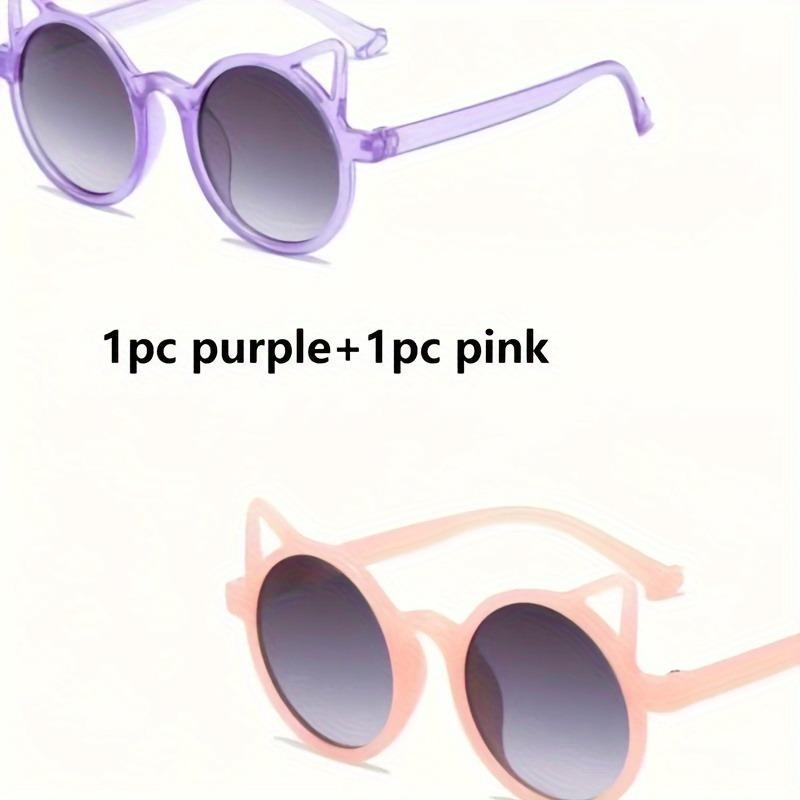 2pcs Colorful Durable  Cute Cat Ear Glasses  Playful Cartoon Design Festive Accessory