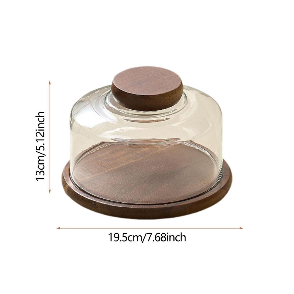 Cake Stand with Dome Lid Display Stand Container Multifunctional Decorative Decorating Wood Cake Plate for Baking Gifts Party