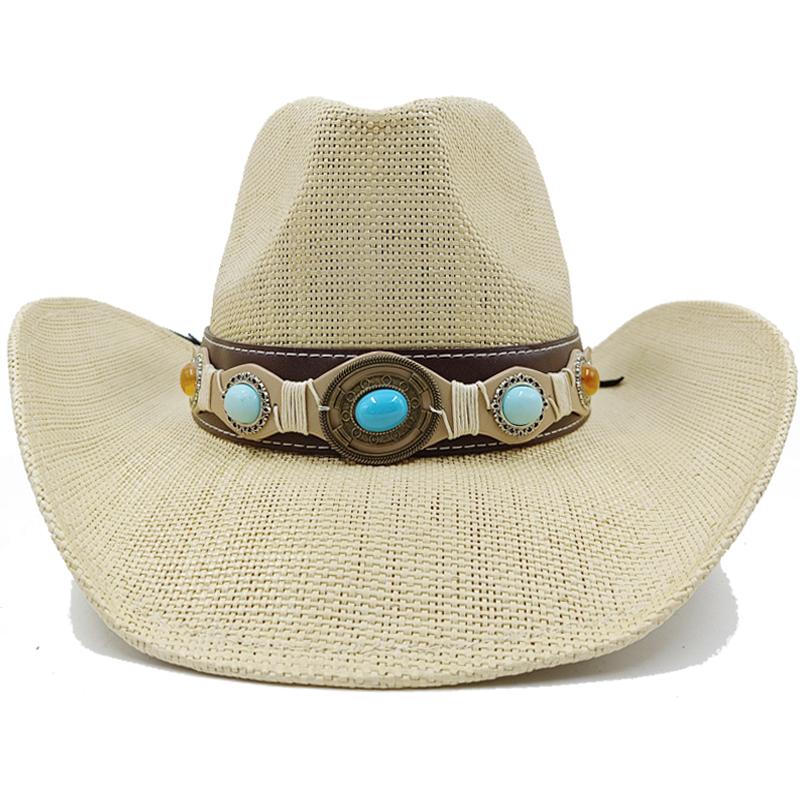 Thickened summer cowboy hat sun hat black summer thickened sun hat cowboy straw hat men and women beach hat