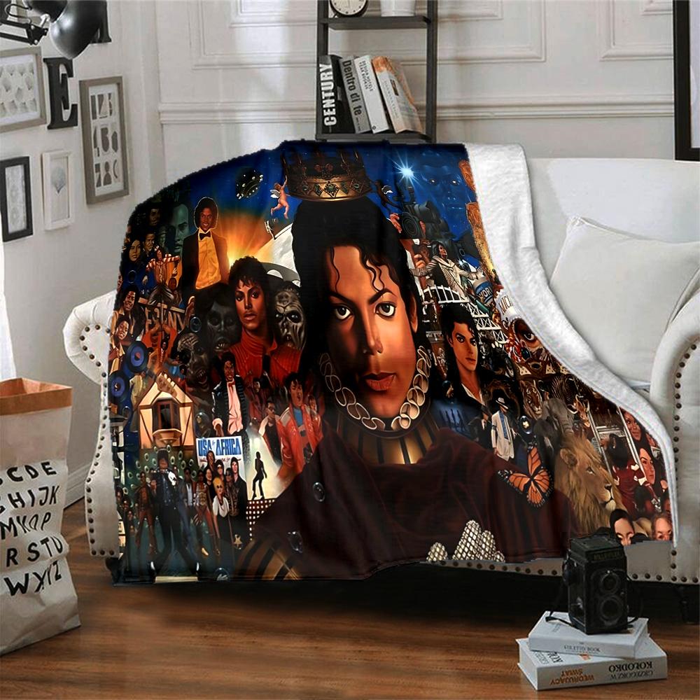 1pc Michael Jacksons Versatile Looks Flannel Blanket,Ultra Soft Warm Plush Throw for Home Bedroom Bed Sofa Cover Camping Picnic Gift Y72413