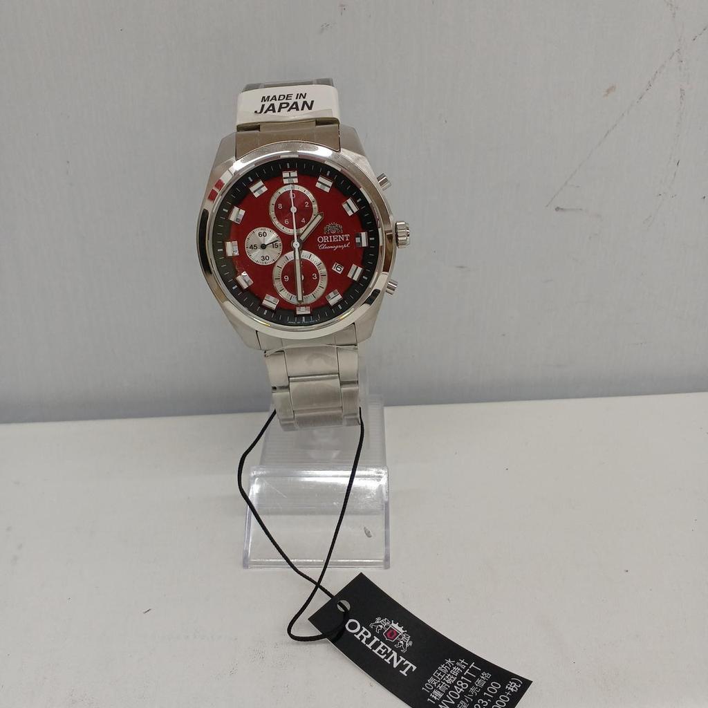 Used ORIENT Silver x Red C320070 Chronograph Watch
