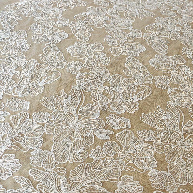 Neues glänzendes Netz mit Pailletten und bestickter Stoff, geeignet für Brautkleider, Abendkleider und Designerbekleidungsstoffe