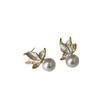 French Retro Butterfly Pearl Stud Earrings Women'S Light Luxury Elegant Gentle Fashion Personality Versatile Earrings Earrings