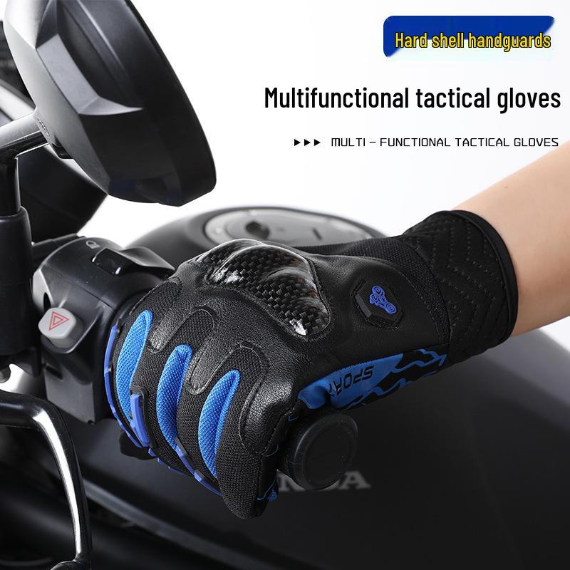 Full Finger Touchscreen Motorcycle Gloves - Fall Protection, Anti-slip, Wear-resistant, Breathable for Outdoor Sport Riding (Spring & Autumn)
