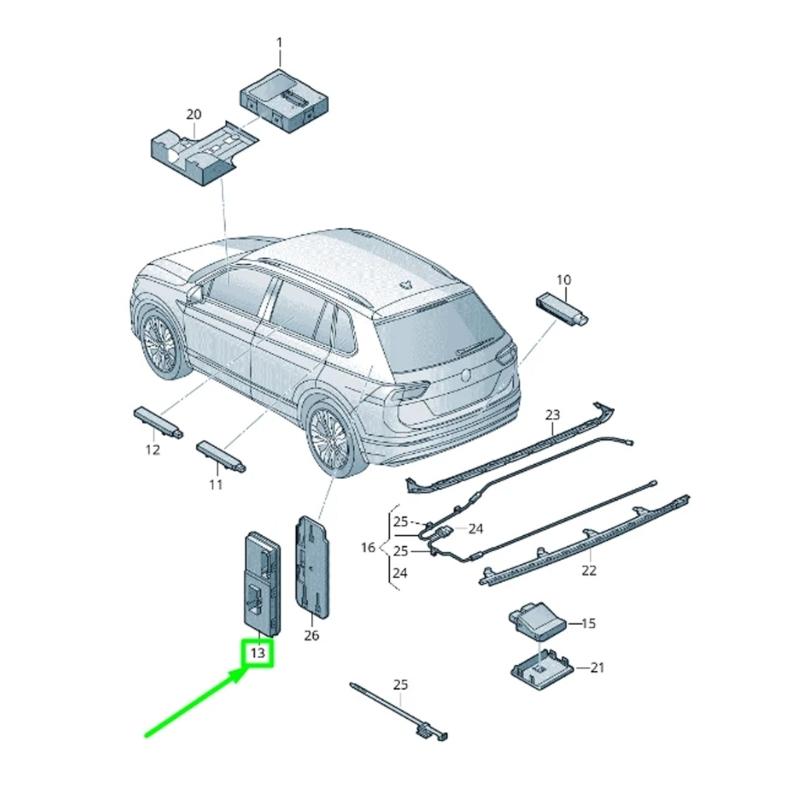 5Q0959107L, 5Q0959107G Rear Trunk Tailgate Handle Module Electric Door Lock Actuator For Selected Model
