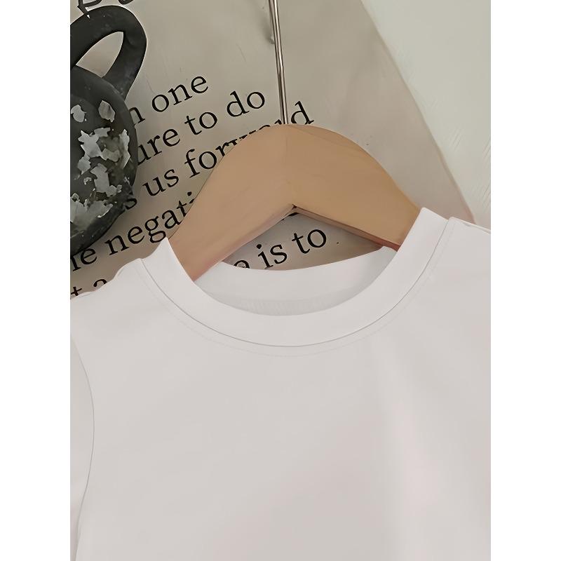 Kids Cute Mixed Animal Head Print Crewneck Short Sleeve Tee