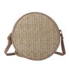 Chic Woven Round Crossbody Bag For Women In Creamy White And Khaki Stylish Casual Design