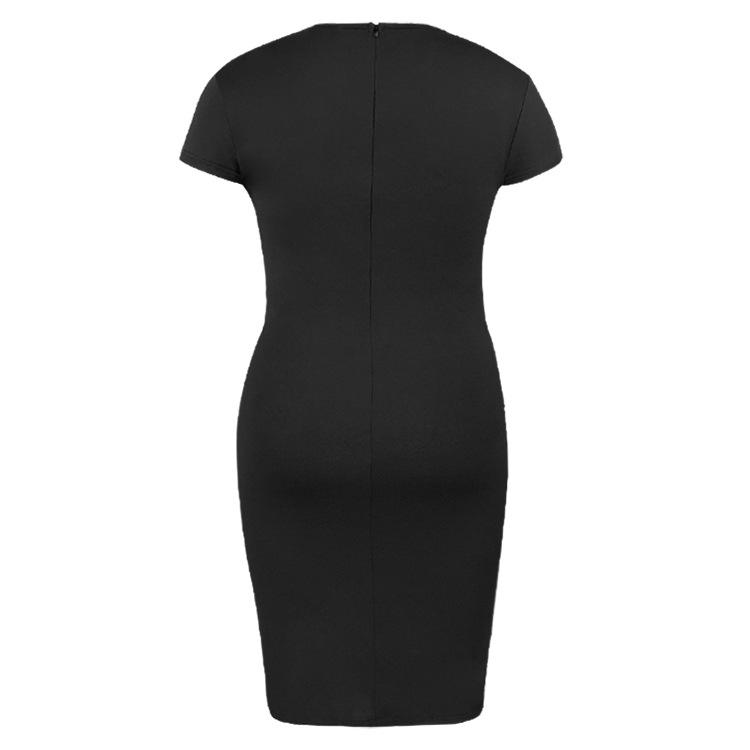 Plus Size Women's Sexy Short-Sleeve Mesh Patchwork Dress