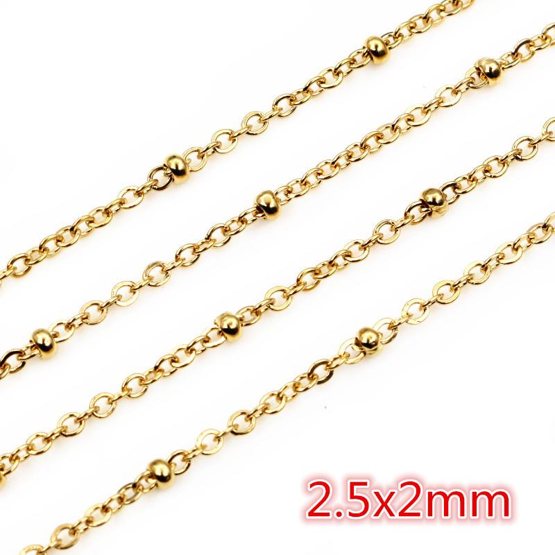 5 Meters/Lot Never Fade Stainless Steel Gold Plated Necklace Chains For DIY Jewelry Findings Making Materials Handmade Supplies