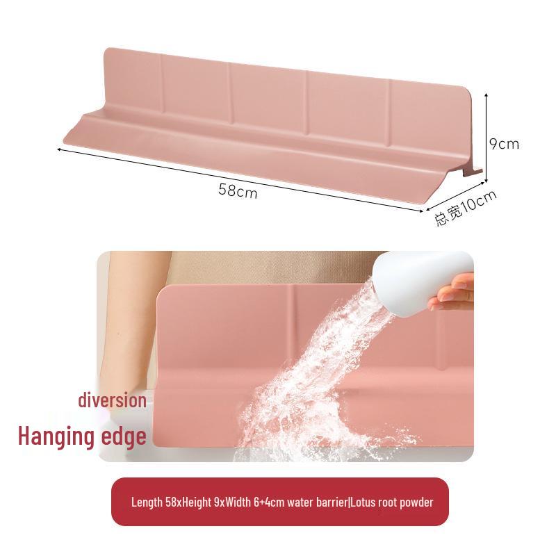 Silicone Non-Slip Sink Splash Guard with Suction Cups - Water Barrier & Separator
