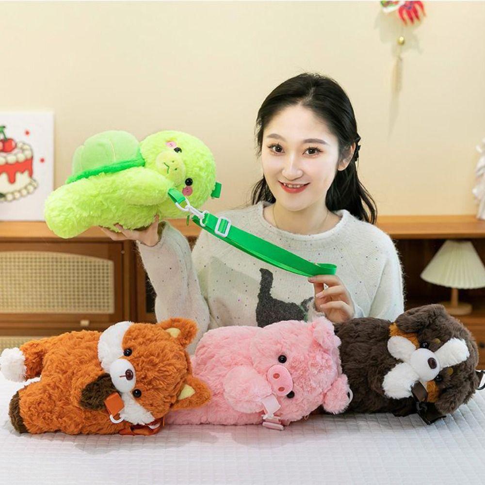 Plush Doll Little Pig Doll Shoulder Bag Animals Cartoon Plush Schoolbag  Students