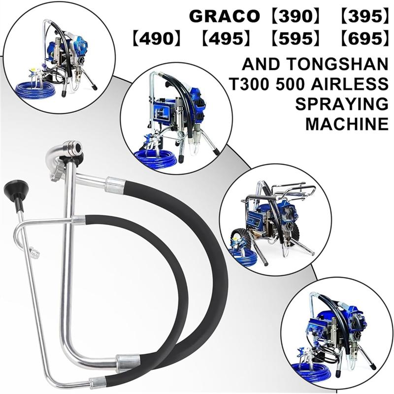 A96I-Hromee-Stainless Steel Suction Hose And Reflux Line Set Kit-Airless Paint Sprayer-Accessories For 390/395/490/495/595/695