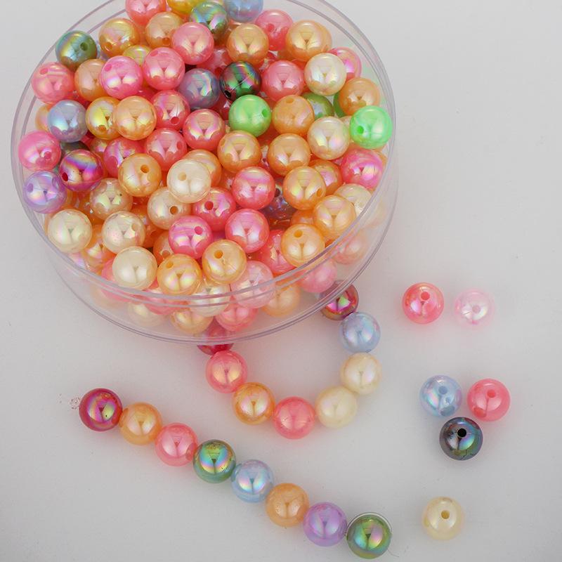 Iridescent AB Color Bubble Beads – Handmade for DIY Bracelets, Wedding Dress Accessories, and Imitation Pearls