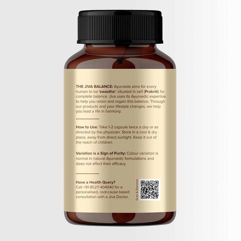 Jiva Giloy Kräuterkapseln 60 Stück | Natürlicher Immunbooster & Anti-Aging-Nahrungsergänzungsmittel für das tägliche Wohlbefinden