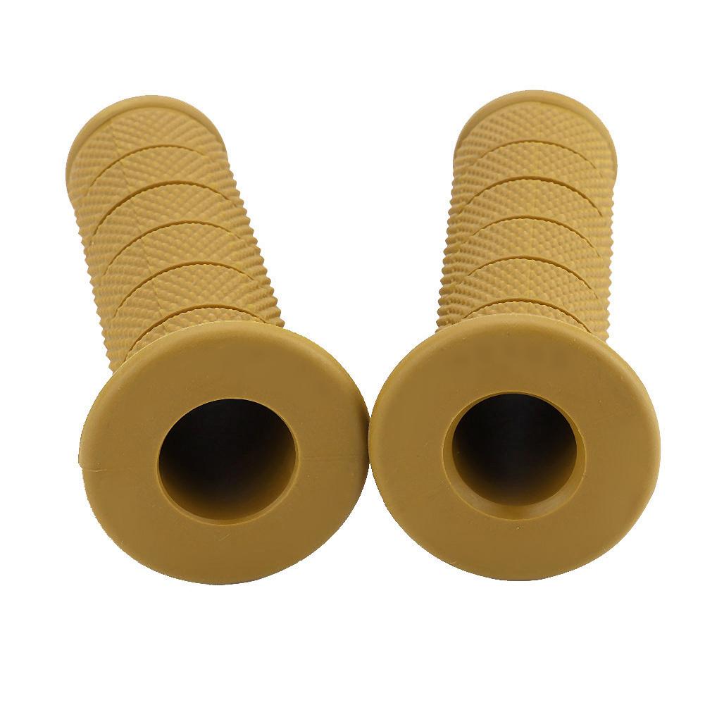 2Pcs 22mm Universal Vintage Motorcycle Handlebar Grips Diagonal Handle Bar Ends (Light Tan)