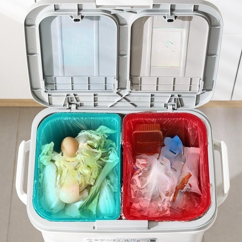Kitchen Pedal Trash Bin Food Trash Can Plastic Litter Bins Large Capacity Garbage Cans Luxury Rubbish Bin Kitchens Accessories