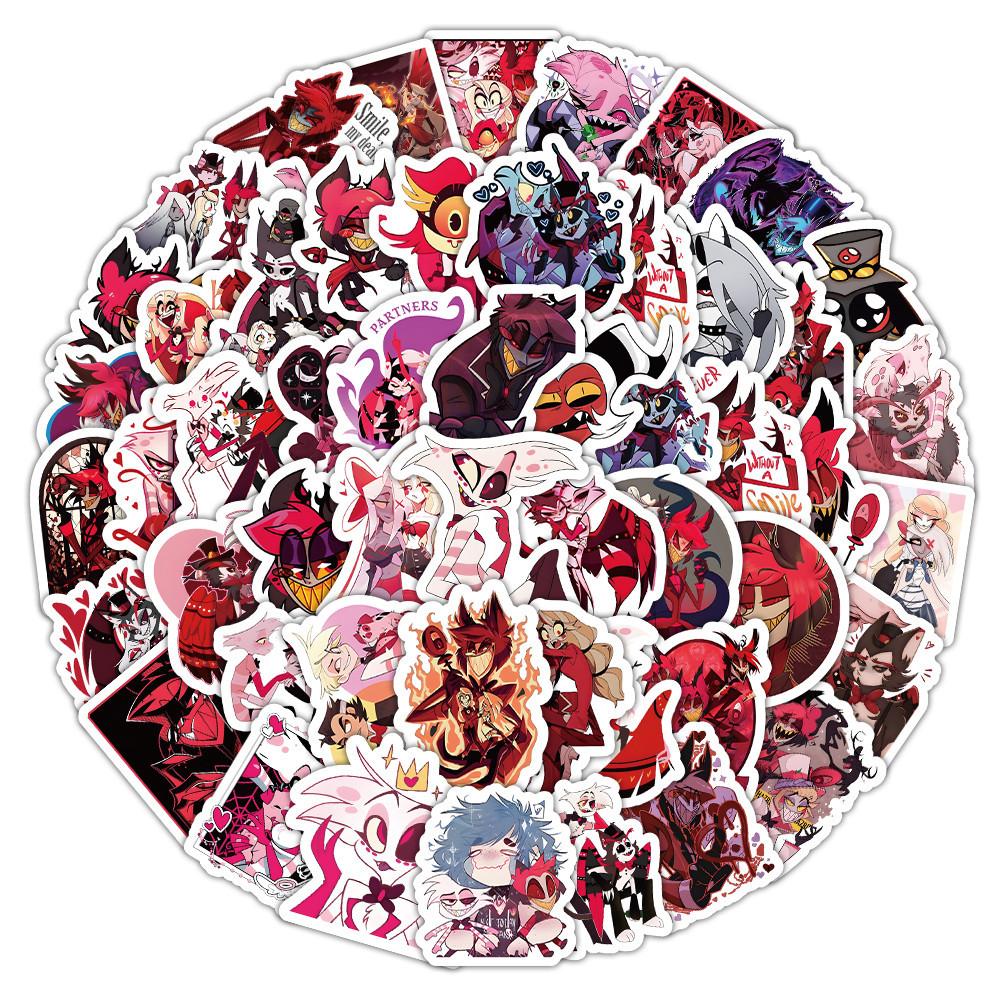 100Pcs Anime Hazbin El Waterproof Graffiti Stickers For Helmet Bicycle Hand Account Pencil Case Decals Lanlanstickersworld