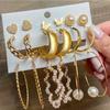 IF ME Fashion Butterfly Gold Earring Set Retro Pearl Pendant Stud Earrings Women Jewelry Accessories