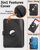 XGUO Crazy Horse Leather Passport Passport Travel Wallet with Airtag Credit Card Ticket Perfect Pitch Black Holder, 1-2 Holders, Slot, & Pockets,