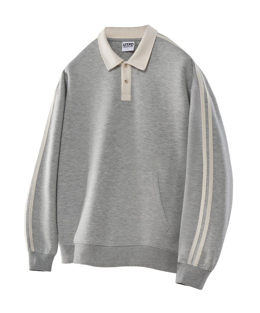 UNTAPPED STUDIO Track Rugby Collar Oversized Sweatshirt 3 Colors