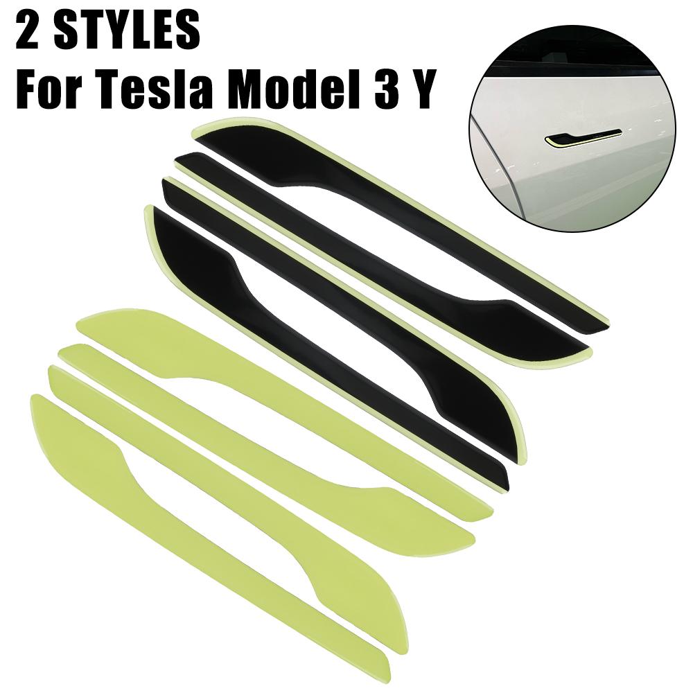 Door Handle Cover 2025 Car Sticker Auto Styling Accessorie For Tesla Model 3 Model Y Protector Sticker Luminous Handle Kit
