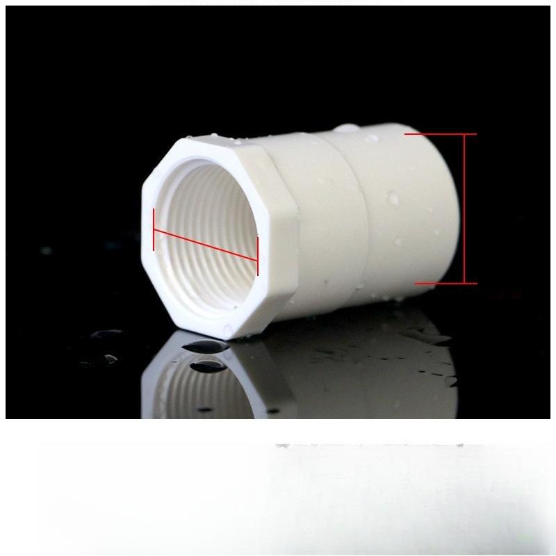 

2Pcs White PVC Straight Connector Garden Irrigation Water Supply Pipe Joint 1/2 ~1.5 Male/Female Thread to 20/25/32/40/50mm 20mm