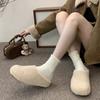 Autumn Design Women's Mules Slippers Platform Flats Outdoor Slides Fashion Slip On Woolen Fabric Shoes
