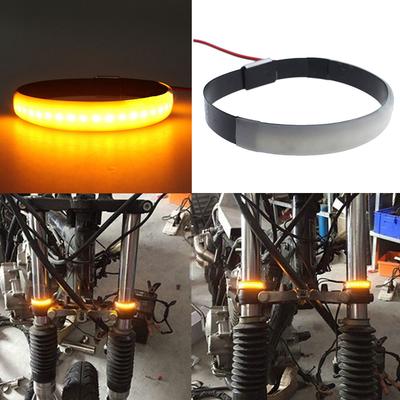 Bandes LED Clignotants Jaune Ambre Universelles à Enrouler Pour Fourche de Moto ou Arceau de Sécurité ATV UTV