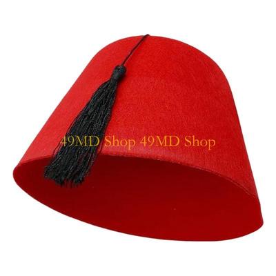 49MD Ethnic Tassels Styles Hat Vintage Breathable Handmade Hat Fashion Cultural Hat