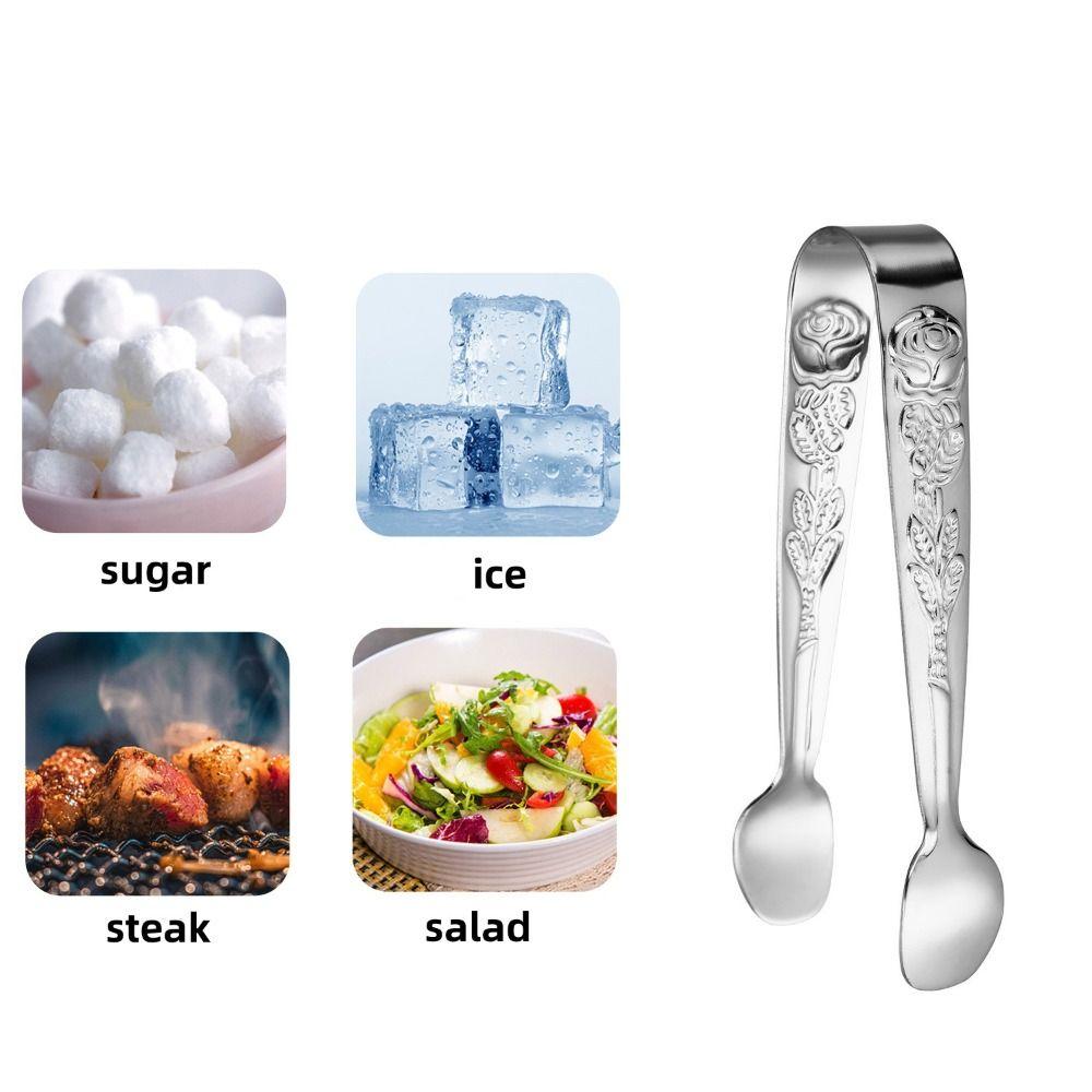 

Steel Anti-corrosion Heat resistant Lightweight Food Ice Clip BBQ Clip Sugar Cube Tongs Ice Tongs