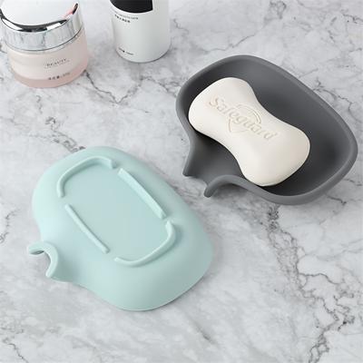 1pcs Silicone Soap Box Soap Holder Shower Bathroom Kitchen Bathtub Self Draining Soap Tray Bathroom Accessories
