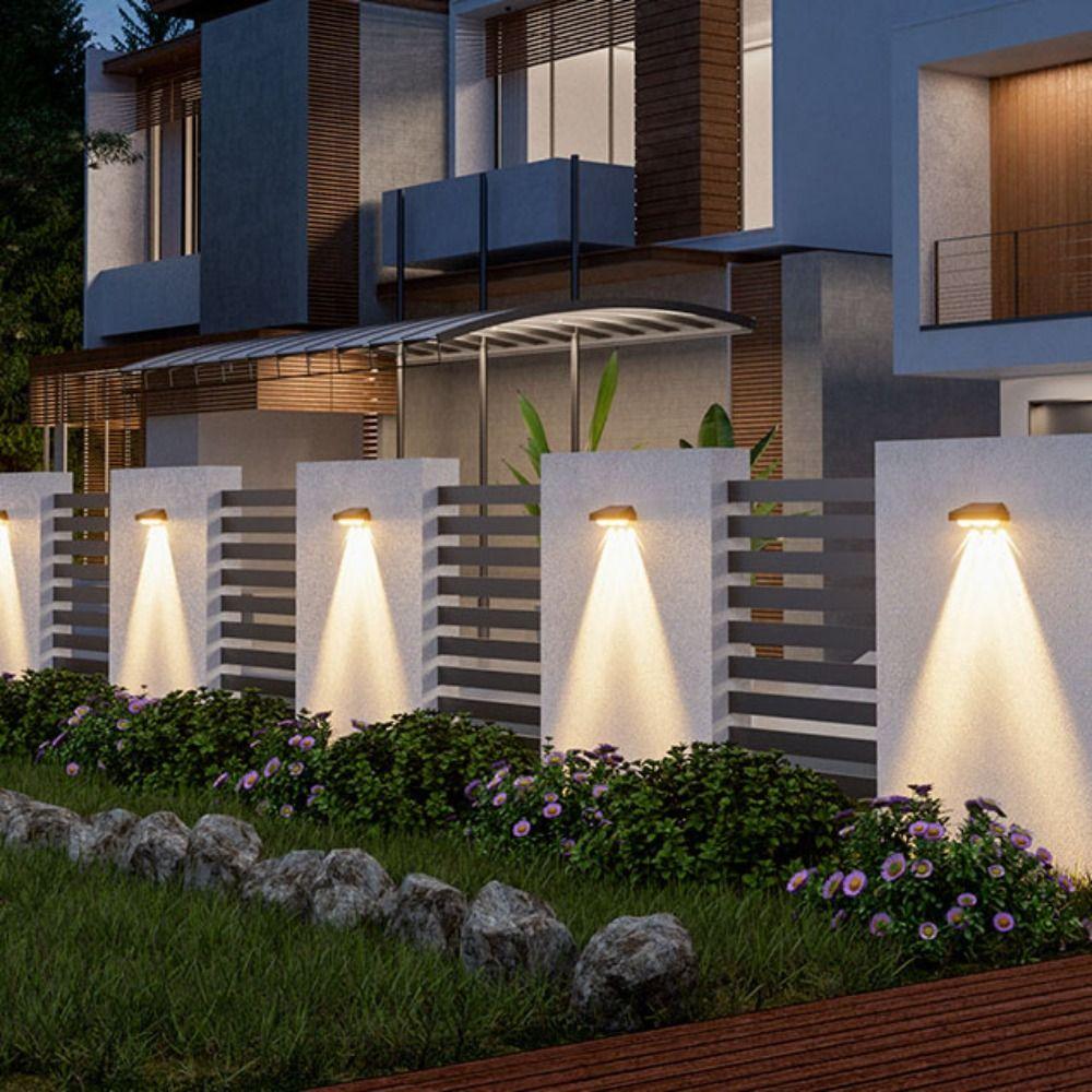 3LED Waterproof Solar Wall Lamps 2LED Solar Wall Lights Yard Atmosphere Wall Lights  Decor