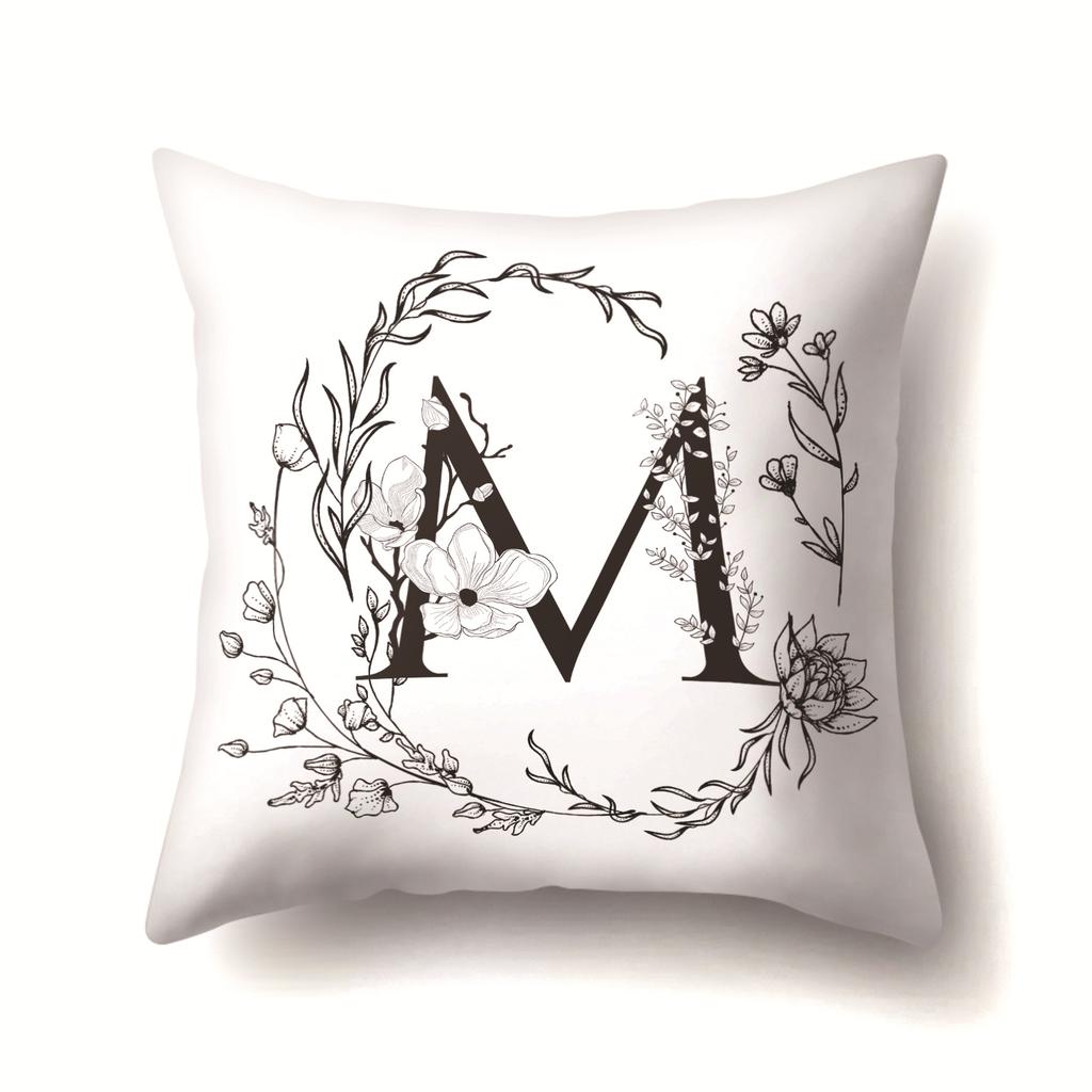 Polyester Pillowcase INS Style Garland 26 English Letter Printing Pillowcase Waist Cushion Car Seat Cover