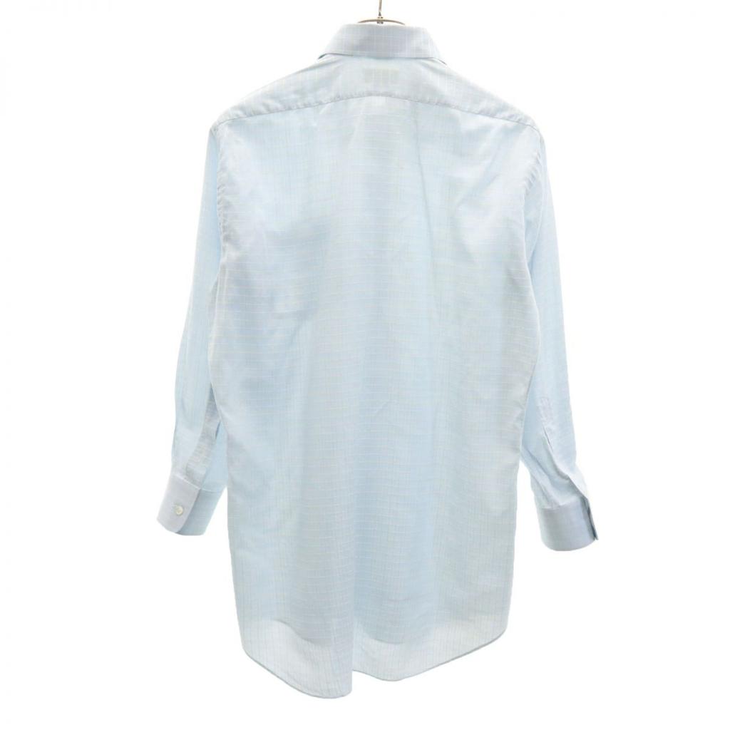 GIVENCHY gentleman Check Pattern Long sleeve shirt Blue GENTLEMAN PARIS Men's Used