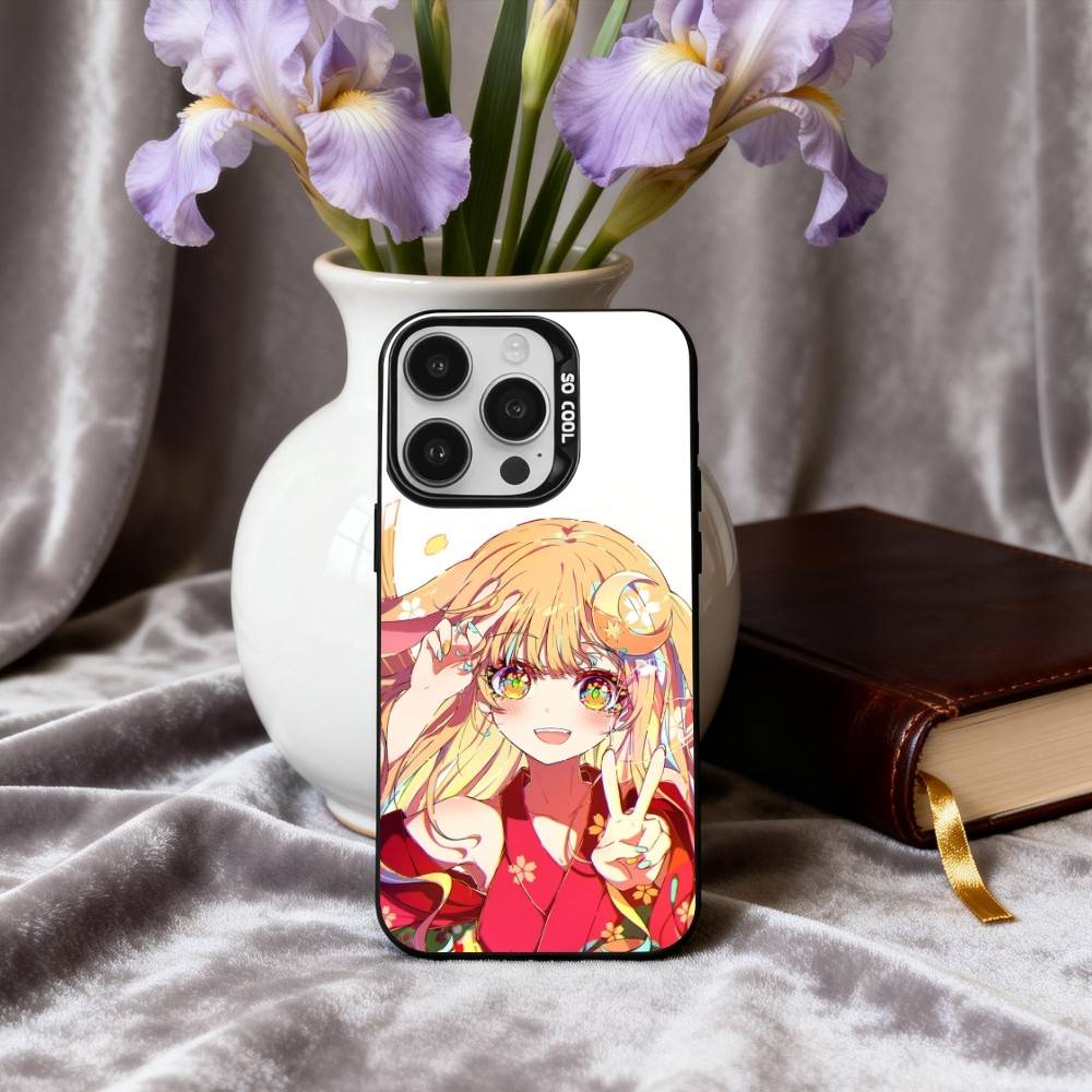 P-Princess K-Kaguya-A Cute Phone Case For iPhone17,16,15,14,13,12,11 Plus,Pro Max Black Candy Silver Plated Cover