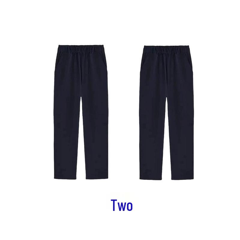 Kids' Khaki and Navy Elastic Waist Western Uniform Pants for Boys and Girls