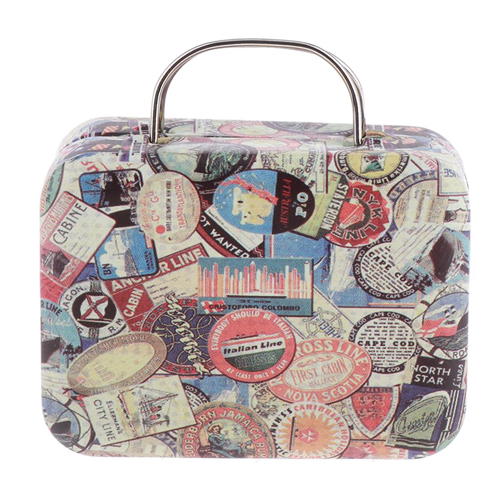 1/6 Scale Furniture Miniature Iron Suitcase Scene Layout DIY A