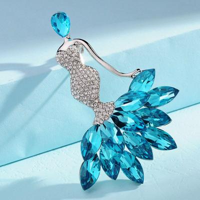 Fashion Crystal Mermaid Brooch Temperament Elegant Versatile Pin Female Brooch Neck Sweater Accessories